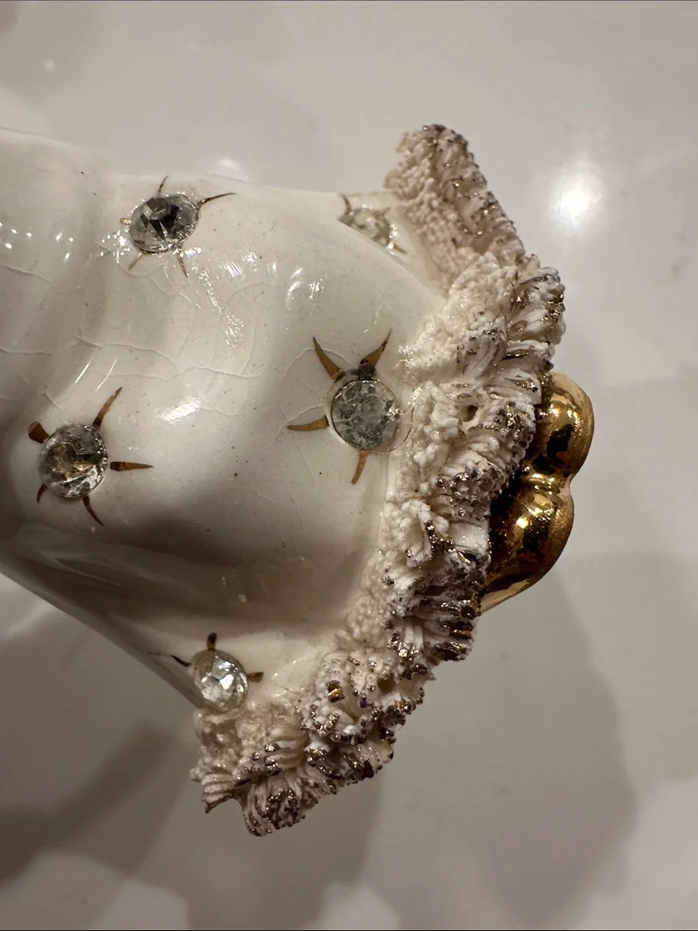 Ceramic Kissing Angels Girl and Boy Pair